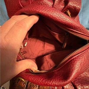 Snake print on red vinyl